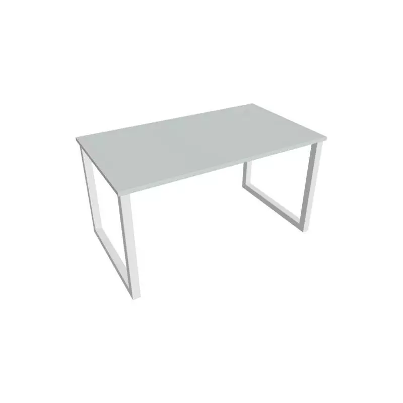 Rokovací stôl UNI O, 140x75,5x80 cm, sivá/biela Rokovací stôl UNI O, 140x75,5x80 cm, sivá/biela