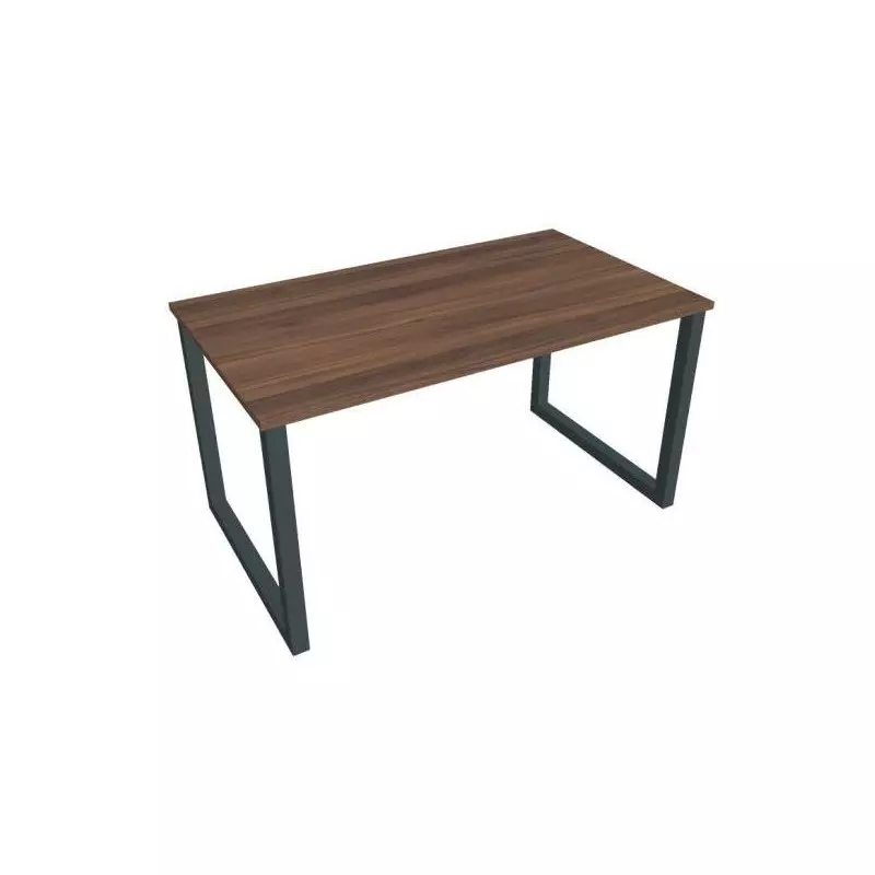 Rokovací stôl UNI O, 140x75,5x80 cm, orech/čierna Rokovací stôl UNI O, 140x75,5x80 cm, orech/čierna
