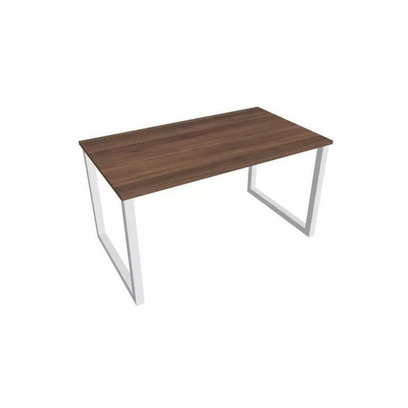 Rokovací stôl UNI O, 140x75,5x80 cm, orech/biela Rokovací stôl UNI O, 140x75,5x80 cm, orech/biela