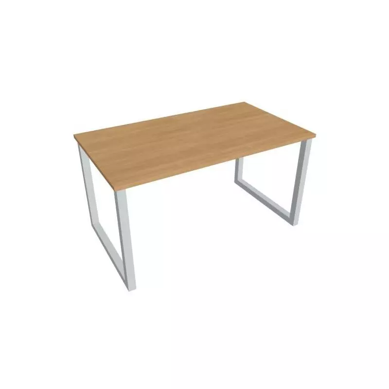 Rokovací stôl UNI O, 140x75,5x80 cm, dub/sivá Rokovací stôl UNI O, 140x75,5x80 cm, dub/sivá