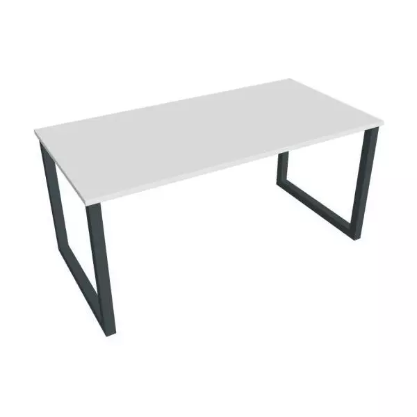 Rokovací stôl UNI O, 160x75,5x80 cm, biela/čierna