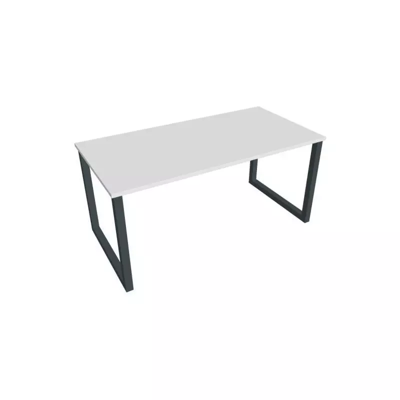 Rokovací stôl UNI O, 160x75,5x80 cm, biela/čierna Rokovací stôl UNI O, 160x75,5x80 cm, biela/čierna