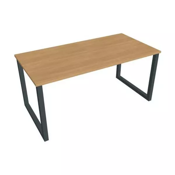 Rokovací stôl UNI O, 160x75,5x80 cm, dub/čierna