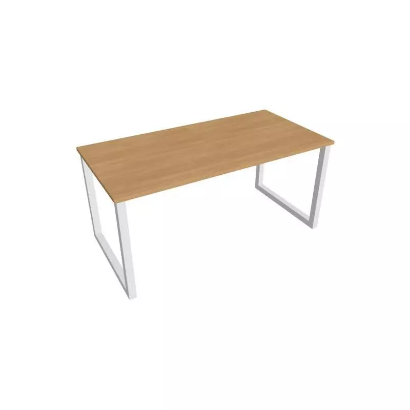 Rokovací stôl UNI O, 160x75,5x80 cm, dub/biela Rokovací stôl UNI O, 160x75,5x80 cm, dub/biela