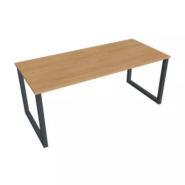 Rokovací stôl UNI O, 180x75,5x80 cm, dub/čierna