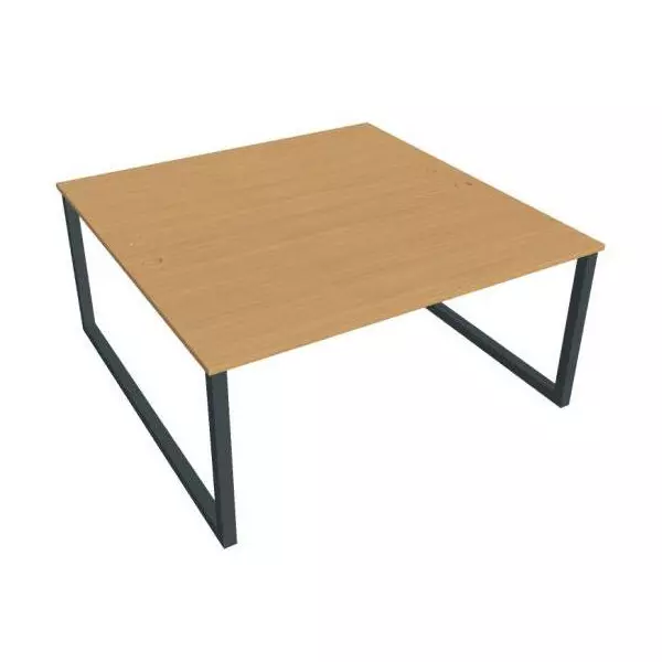 Pracovný stôl UNI O, 160x75,5x160 cm, buk/čierna