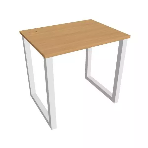 Pracovný stôl UNI O, 80x75,5x60 cm, buk/biela