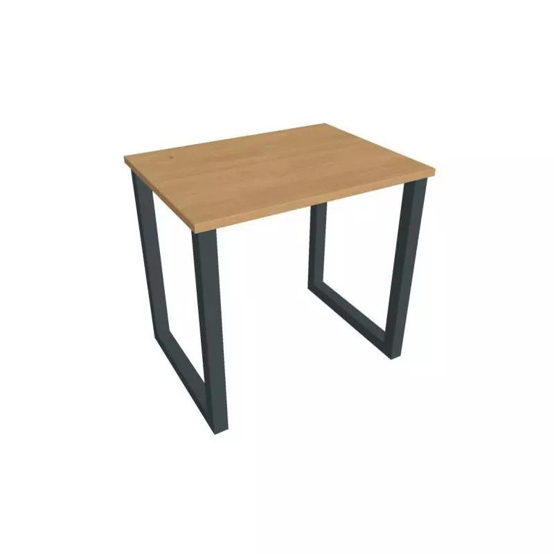 Pracovný stôl UNI O, 80x75,5x60 cm, dub/čierna Pracovný stôl UNI O, 80x75,5x60 cm, dub/čierna