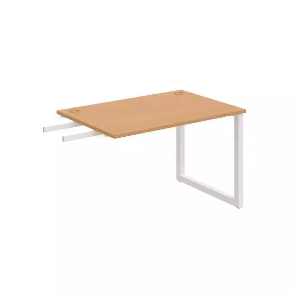 Pracovný stôl UNI O, kolmo reťaziaci, 120x75,5x80 cm, buk/biela
