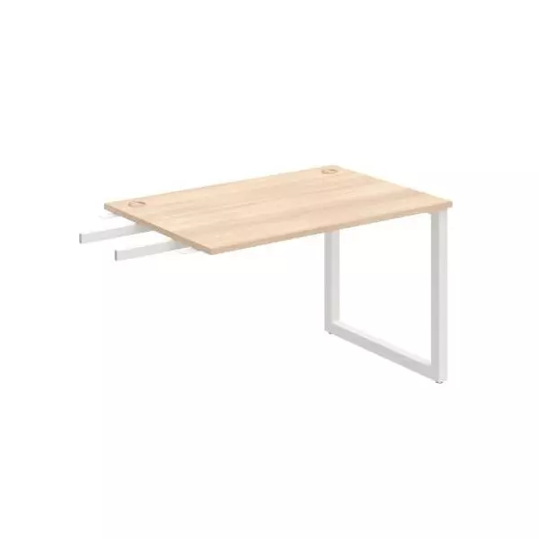 Pracovný stôl UNI O, kolmo reťaziaci, 120x75,5x80 cm, agát/biela