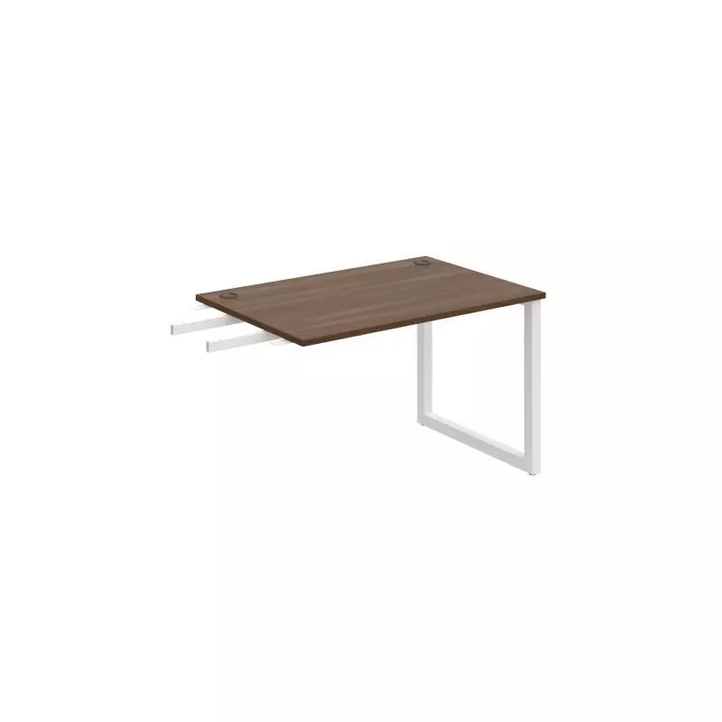 Pracovný stôl UNI O, kolmo reťaziaci, 120x75,5x80 cm, orech/biela Pracovný stôl UNI O, kolmo reťaziaci, 120x75,5x80 cm, orech/biela