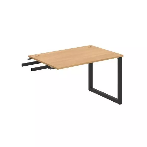 Pracovný stôl UNI O, kolmo reťaziaci, 120x75,5x80 cm, dub/čierna