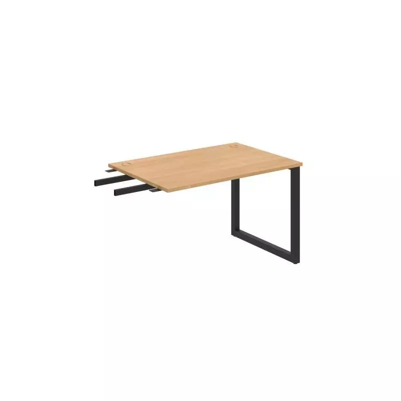 Pracovný stôl UNI O, kolmo reťaziaci, 120x75,5x80 cm, dub/čierna Pracovný stôl UNI O, kolmo reťaziaci, 120x75,5x80 cm, dub/čierna