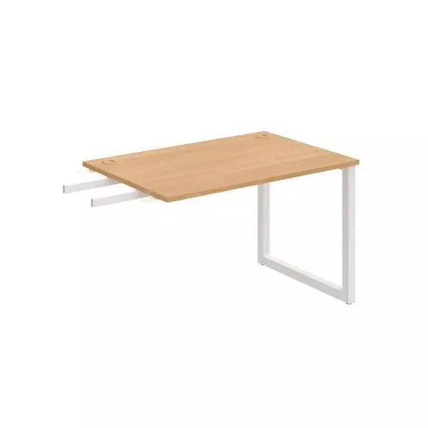 Pracovný stôl UNI O, kolmo reťaziaci, 120x75,5x80 cm, dub/biela