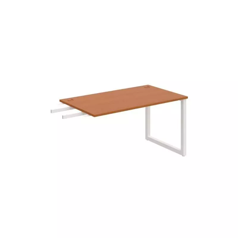Pracovný stôl UNI O, kolmo reťaziaci, 140x75,5x80 cm, čerešňa/biela Pracovný stôl UNI O, kolmo reťaziaci, 140x75,5x80 cm, čerešňa/biela