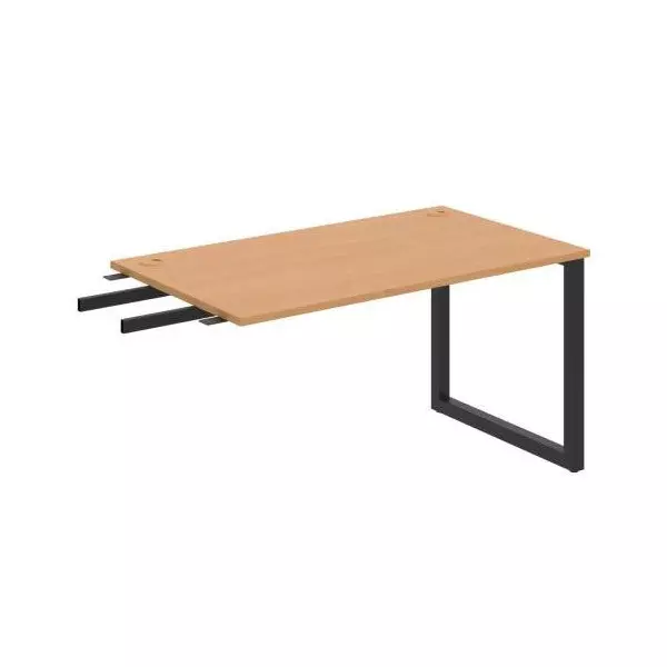 Pracovný stôl UNI O, kolmo reťaziaci, 140x75,5x80 cm, buk/čierna