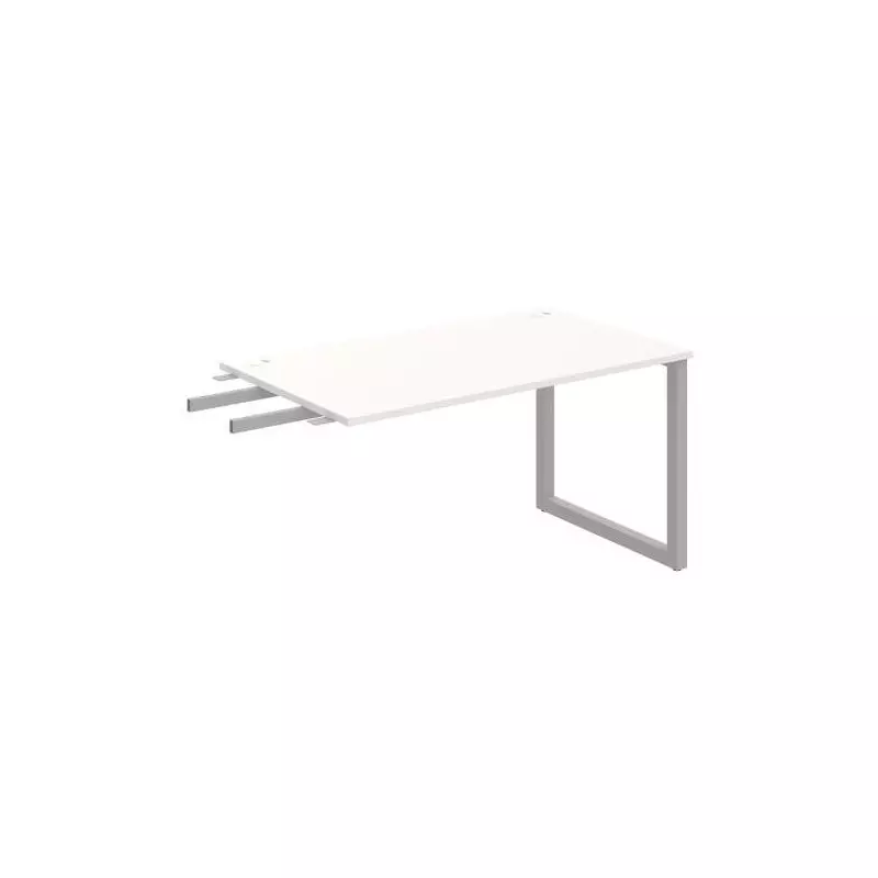 Pracovný stôl UNI O, kolmo reťaziaci, 140x75,5x80 cm, biela/sivá Pracovný stôl UNI O, kolmo reťaziaci, 140x75,5x80 cm, biela/sivá
