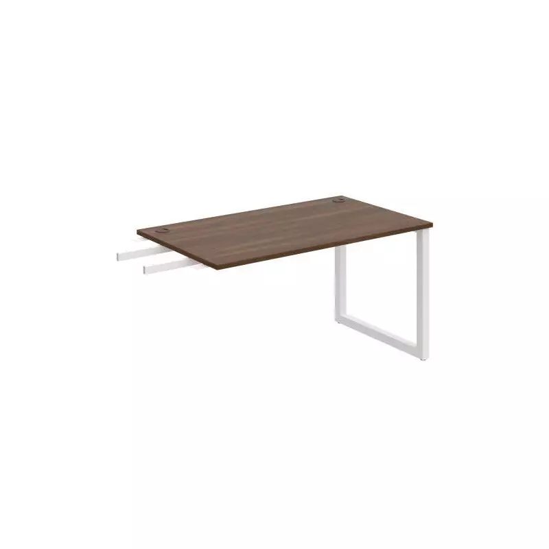 Pracovný stôl UNI O, kolmo reťaziaci, 140x75,5x80 cm, orech/biela Pracovný stôl UNI O, kolmo reťaziaci, 140x75,5x80 cm, orech/biela