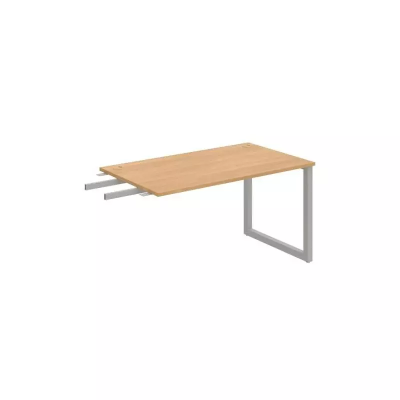 Pracovný stôl UNI O, kolmo reťaziaci, 140x75,5x80 cm, dub/sivá Pracovný stôl UNI O, kolmo reťaziaci, 140x75,5x80 cm, dub/sivá