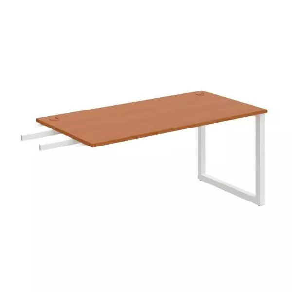 Pracovný stôl UNI O, kolmo reťaziaci, 160x75,5x80 cm, čerešňa/biela