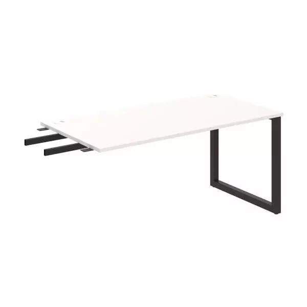 Pracovný stôl UNI O, kolmo reťaziaci, 160x75,5x80 cm, biela/čierna