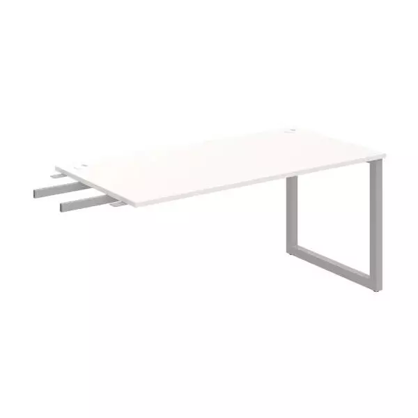 Pracovný stôl UNI O, kolmo reťaziaci, 160x75,5x80 cm, biela/sivá
