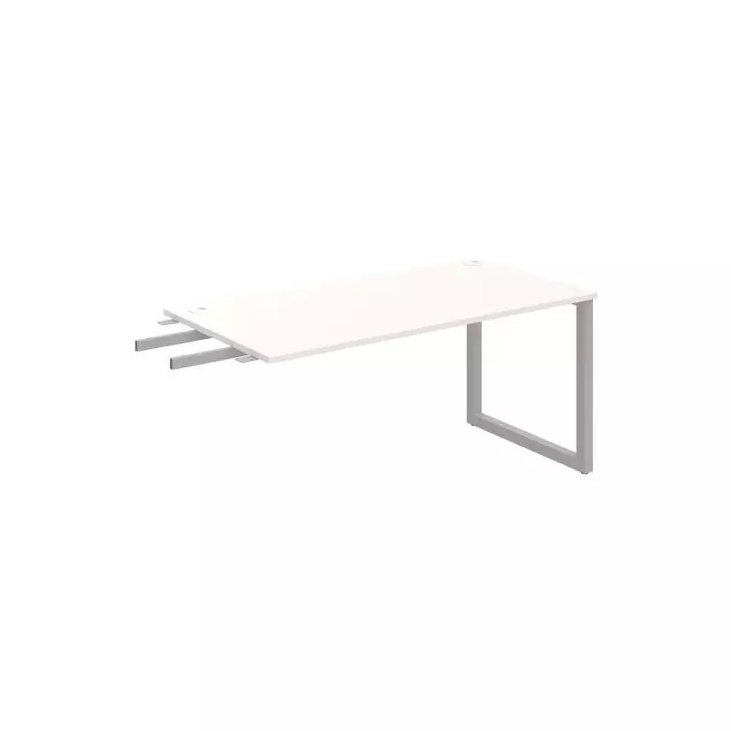 Pracovný stôl UNI O, kolmo reťaziaci, 160x75,5x80 cm, biela/sivá Pracovný stôl UNI O, kolmo reťaziaci, 160x75,5x80 cm, biela/sivá
