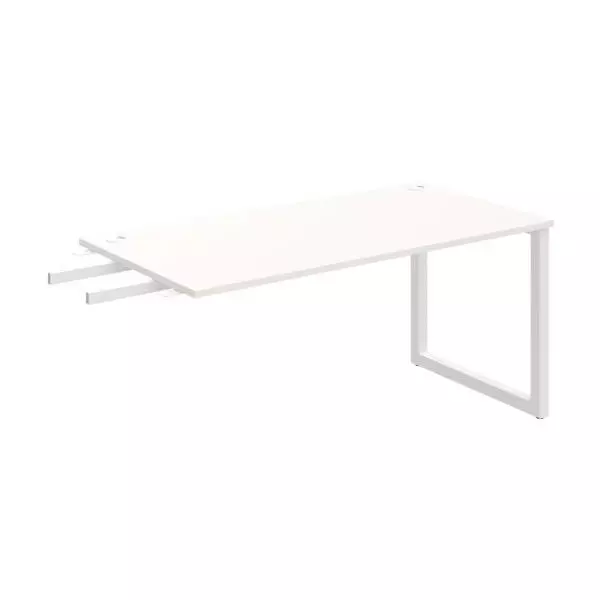 Pracovný stôl UNI O, kolmo reťaziaci, 160x75,5x80 cm, biela/biela