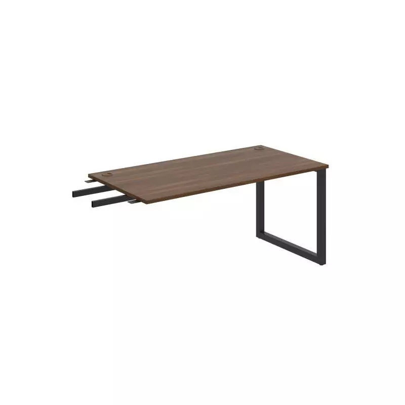 Pracovný stôl UNI O, kolmo reťaziaci, 160x75,5x80 cm, orech/čierna Pracovný stôl UNI O, kolmo reťaziaci, 160x75,5x80 cm, orech/čierna