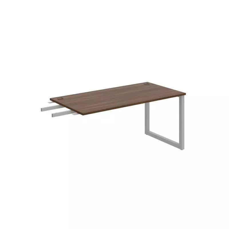 Pracovný stôl UNI O, kolmo reťaziaci, 160x75,5x80 cm, orech/sivá Pracovný stôl UNI O, kolmo reťaziaci, 160x75,5x80 cm, orech/sivá