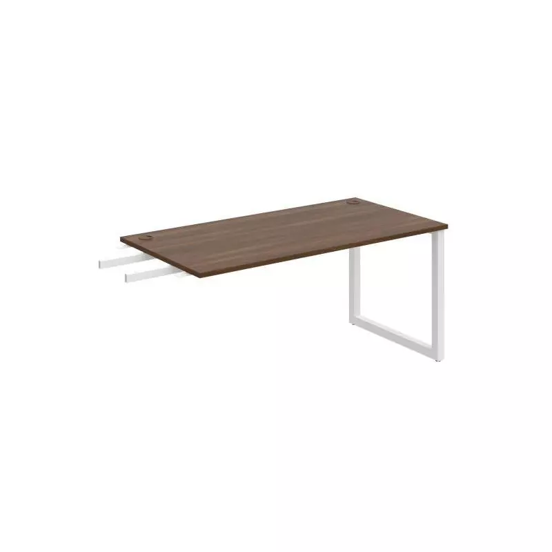 Pracovný stôl UNI O, kolmo reťaziaci, 160x75,5x80 cm, orech/biela Pracovný stôl UNI O, kolmo reťaziaci, 160x75,5x80 cm, orech/biela