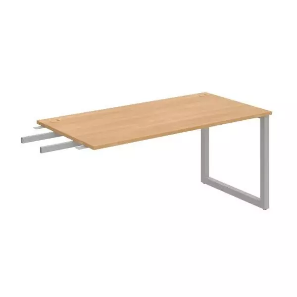 Pracovný stôl UNI O, kolmo reťaziaci, 160x75,5x80 cm, dub/sivá