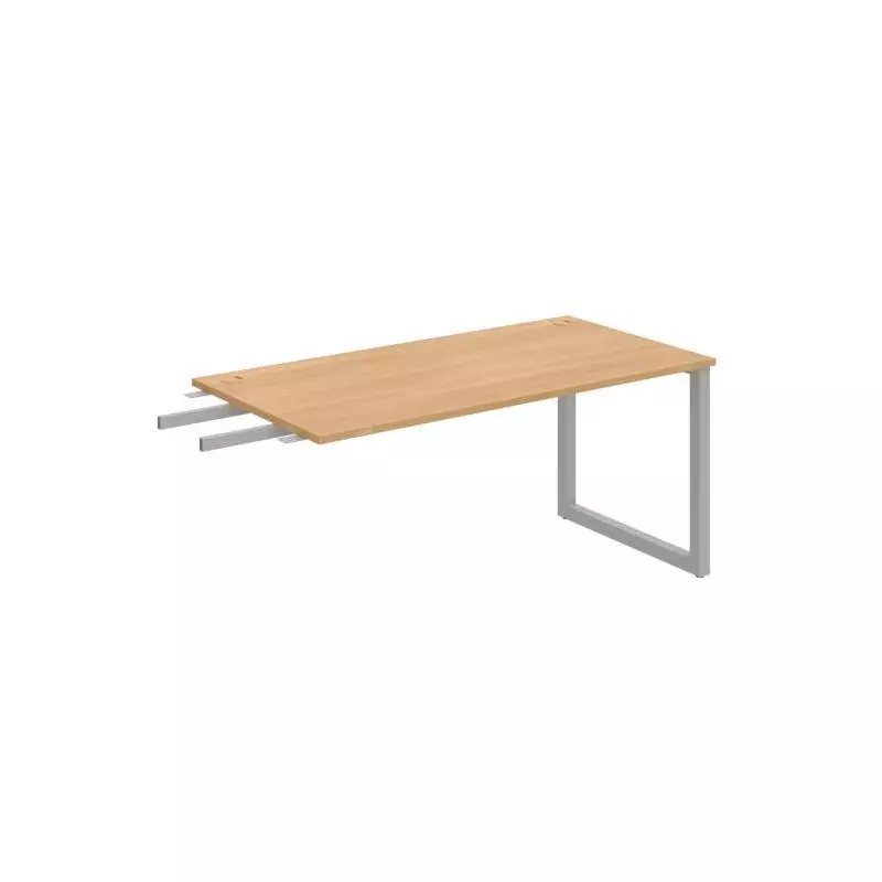 Pracovný stôl UNI O, kolmo reťaziaci, 160x75,5x80 cm, dub/sivá Pracovný stôl UNI O, kolmo reťaziaci, 160x75,5x80 cm, dub/sivá