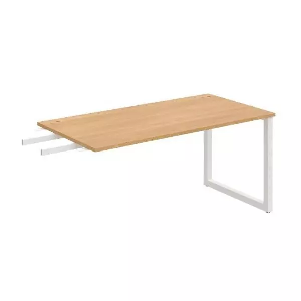 Pracovný stôl UNI O, kolmo reťaziaci, 160x75,5x80 cm, dub/biela