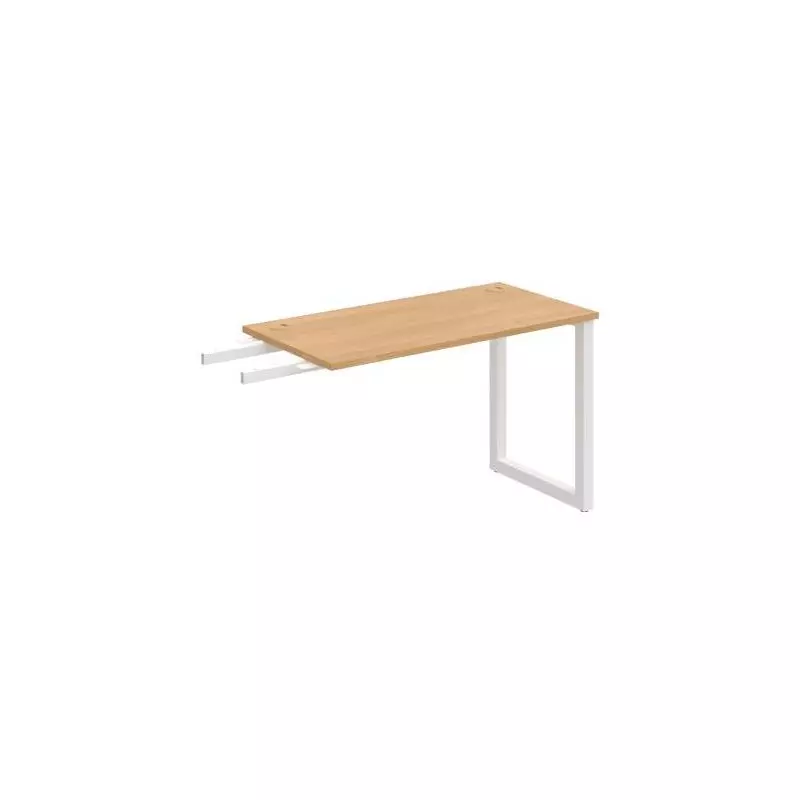 Pracovný stôl UNI O, kolmo reťaziaci, 120x75,5x60 cm, dub/biela Pracovný stôl UNI O, kolmo reťaziaci, 120x75,5x60 cm, dub/biela