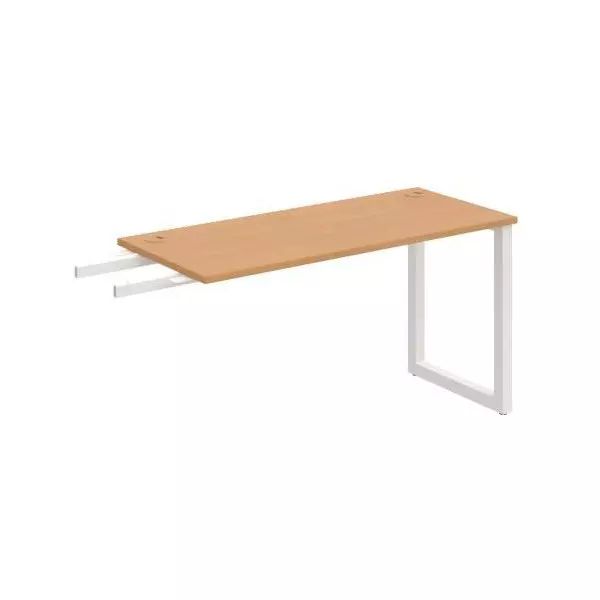 Pracovný stôl UNI O, kolmo reťaziaci, 140x75,5x60 cm, buk/biela