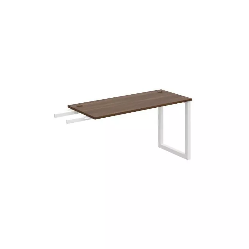 Pracovný stôl UNI O, kolmo reťaziaci, 140x75,5x60 cm, orech/biela Pracovný stôl UNI O, kolmo reťaziaci, 140x75,5x60 cm, orech/biela