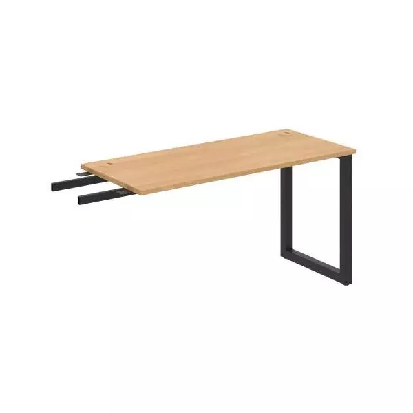 Pracovný stôl UNI O, kolmo reťaziaci, 140x75,5x60 cm, dub/čierna