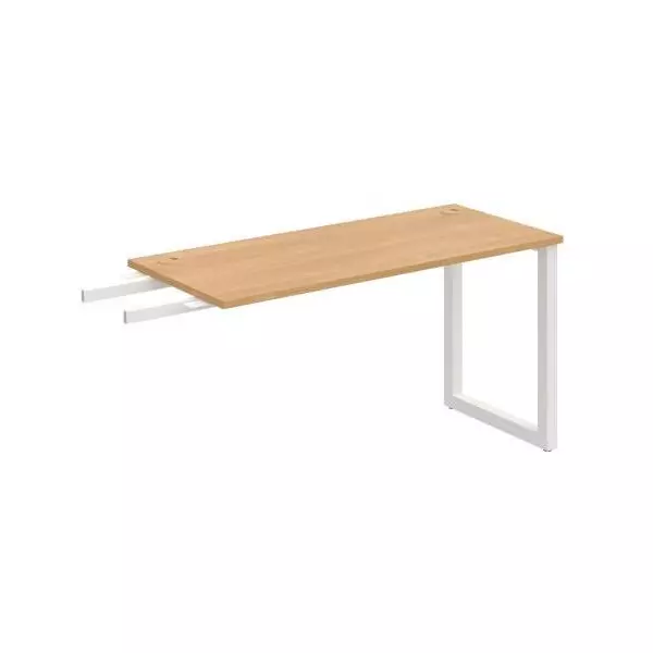 Pracovný stôl UNI O, kolmo reťaziaci, 140x75,5x60 cm, dub/biela