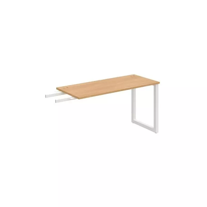 Pracovný stôl UNI O, kolmo reťaziaci, 140x75,5x60 cm, dub/biela Pracovný stôl UNI O, kolmo reťaziaci, 140x75,5x60 cm, dub/biela