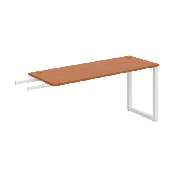 Pracovný stôl UNI O, kolmo reťaziaci, 160x75,5x60 cm, čerešňa/biela