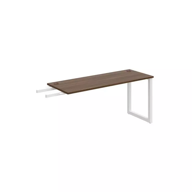 Pracovný stôl UNI O, kolmo reťaziaci, 160x75,5x60 cm, orech/biela Pracovný stôl UNI O, kolmo reťaziaci, 160x75,5x60 cm, orech/biela