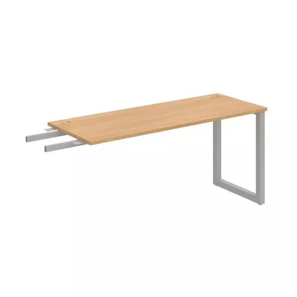 Pracovný stôl UNI O, kolmo reťaziaci, 160x75,5x60 cm, dub/sivá