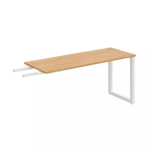 Pracovný stôl UNI O, kolmo reťaziaci, 160x75,5x60 cm, dub/biela