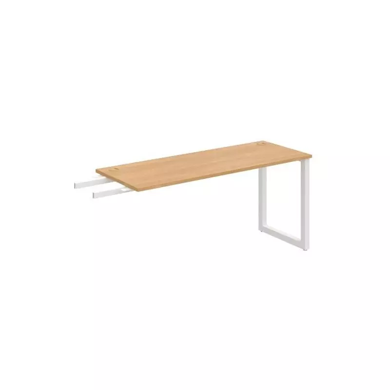 Pracovný stôl UNI O, kolmo reťaziaci, 160x75,5x60 cm, dub/biela Pracovný stôl UNI O, kolmo reťaziaci, 160x75,5x60 cm, dub/biela