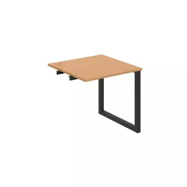 Pracovný stôl UNI O, k pozdĺ. reťazeniu, 80x75,5x80 cm, buk/čierna