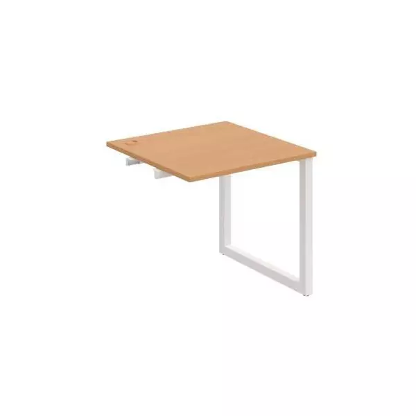 Pracovný stôl UNI O, k pozdĺ. reťazeniu, 80x75,5x80 cm, buk/biela