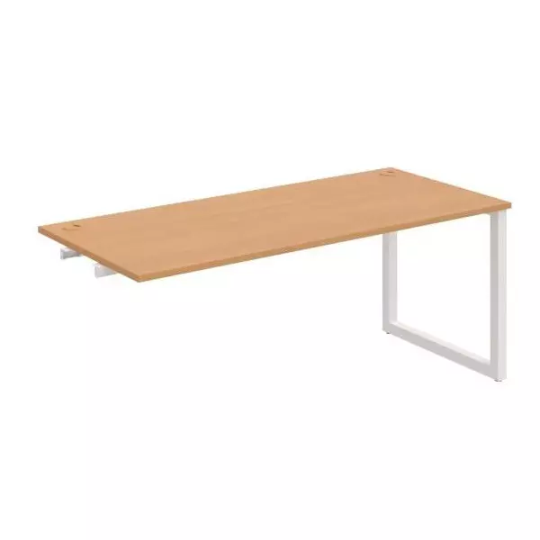 Pracovný stôl UNI O, k pozdĺ. reťazeniu, 180x75,5x80 cm, buk/biela