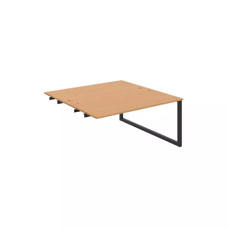 Pracovný stôl UNI O, k pozdĺ. reťazeniu, 160x75,5x160 cm, buk/čierna Pracovný stôl UNI O, k pozdĺ. reťazeniu, 160x75,5x160 cm, buk/čierna