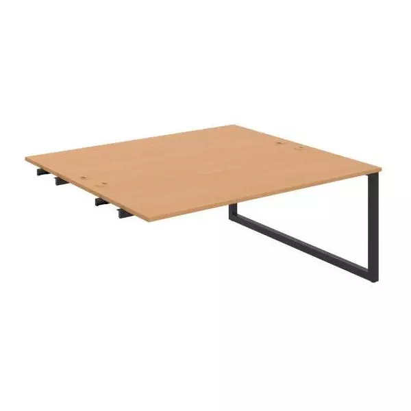 Pracovný stôl UNI O, k pozdĺ. reťazeniu, 180x75,5x160 cm, buk/čierna